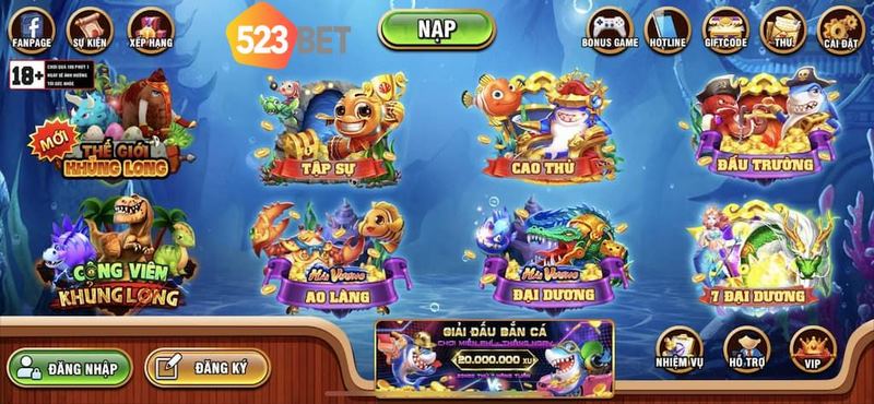 Những tính năng tuyệt vời của game bắn cá 523Bet online