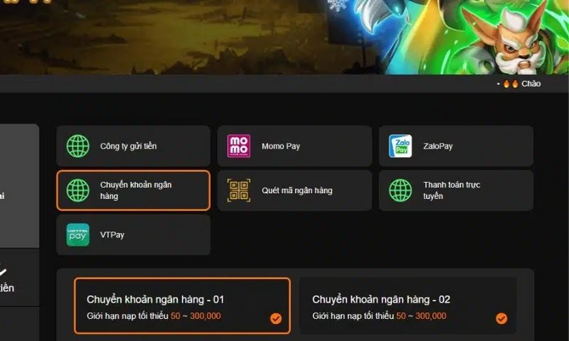 Hướng dẫn nạp tiền vào tài khoản 523bet bằng chuyển khoản ngân hàng