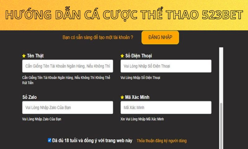 Hướng dẫn cá cược thể thao tại 523bet chi tiết từ A - Z
