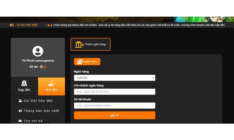 523bet có rút được tiền không