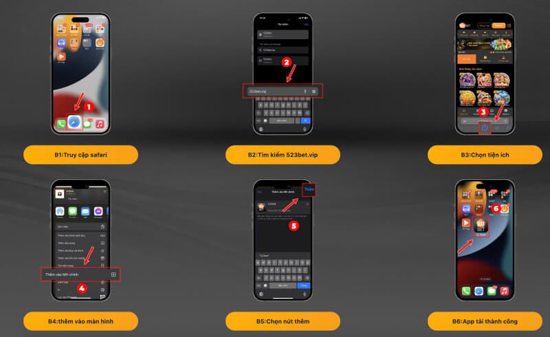 Các bước tải app 523bet cho iOS